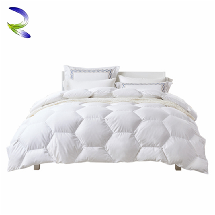 Custom Wholesale Luxury White Goose Down Duvet 350g Microfiber Goose Feather Quilt Comforter for Sale