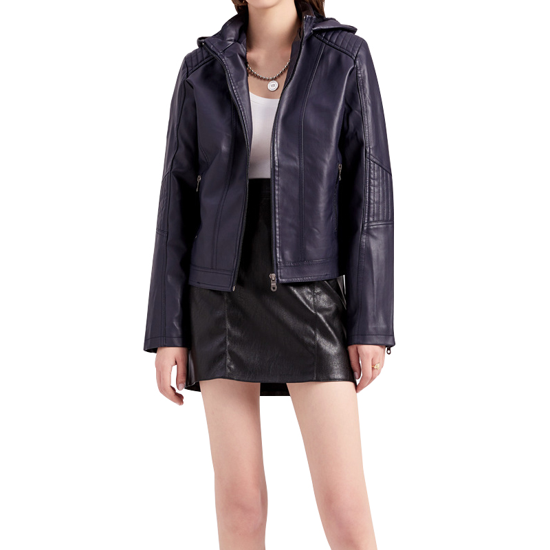 High Quality Lady Leather Coat Fashion Custom Winter Wears Women Pu Leather Jacket Parka Jacket Women