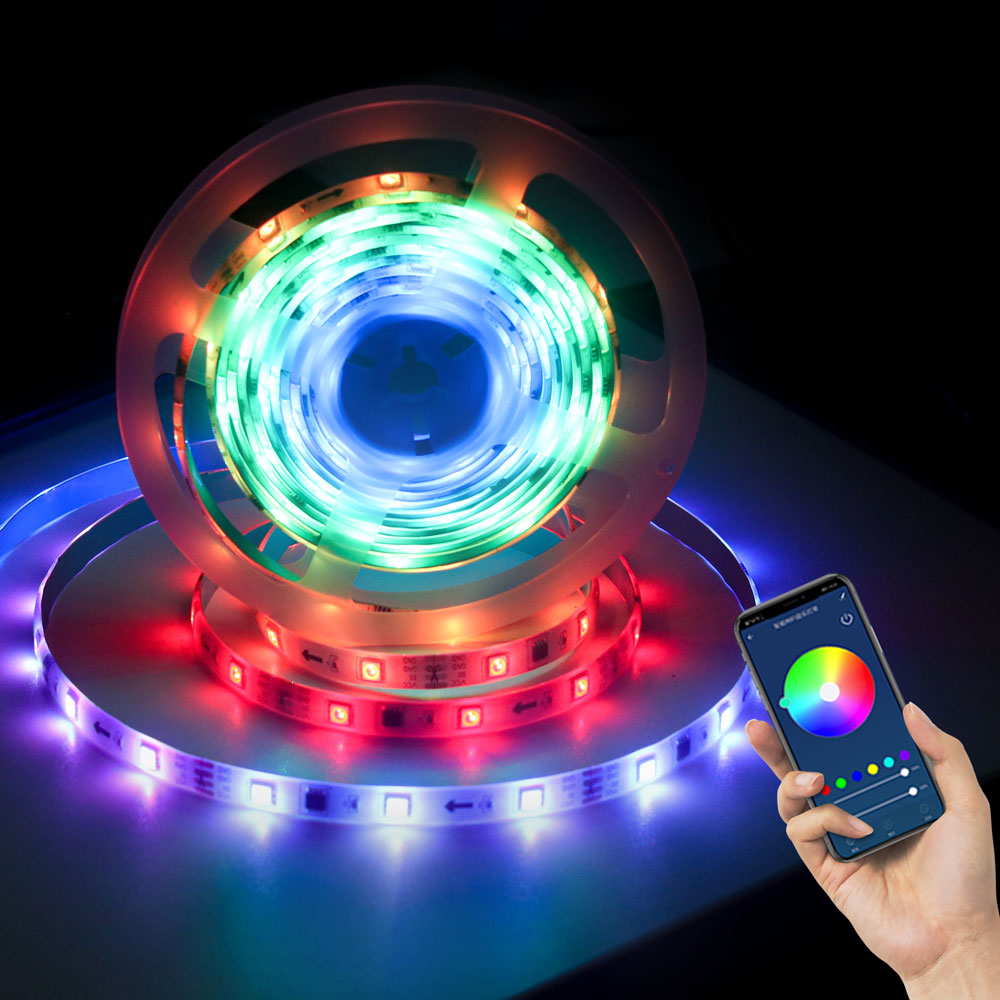 5050 Светодиодная смарт-Музыка RGB 10M/32,81ft 12V WiFi режущая светодиодная лента Набор светодиодных ламп