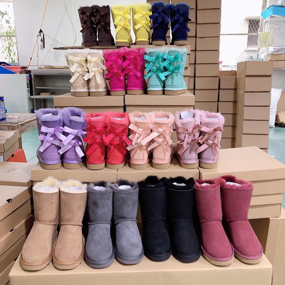 Women's Bailey Bow II Boot hot sale design winter warm sheepskin snow boots uggh boots for women tall