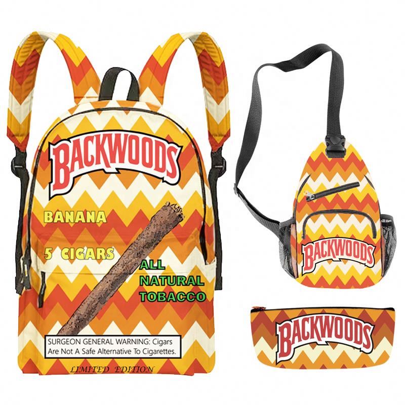 3 шт. Backwoods рюкзак, глушь сигары студенческий рюкзак, сумка, 20 видов стилей 3D печати путешествия сумки на плечо школьная сумка для мальчиков и девочек