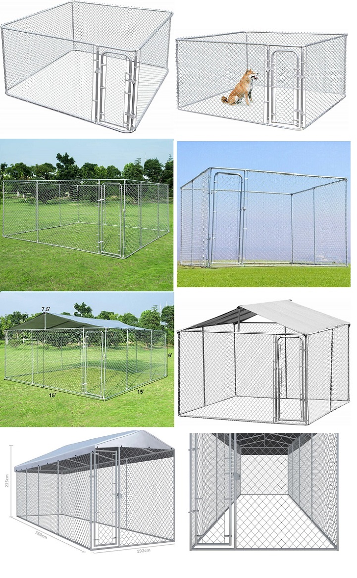 Factory trade assurance classic lowes 10x10x6 foot dog run kennel design / cheap large outdoor galvanized dogs houses for sale