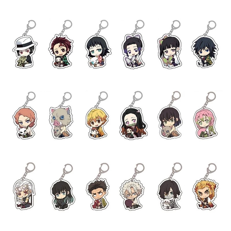 Японский аниме рассекающий демонов акриловый брелок Tanjirou Kamado Nezuko Tomioka Giyuu Kimetsu No Yaiba акриловый брелок