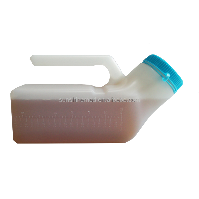 Portable Plastic Pee Bottle Urinals Men Glow in The Dark Lid Pee Pot Container Male Urinals Bottle for Car Camping Travel DL330