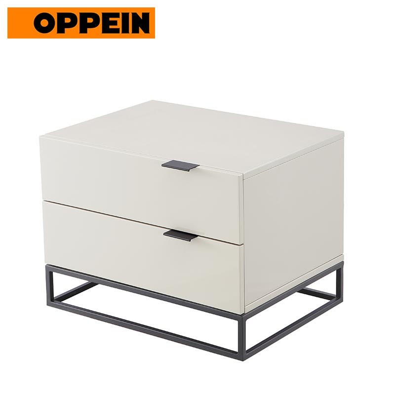 OPPEIN современный простой дизайн High Gloss Белый лак отделки ночь