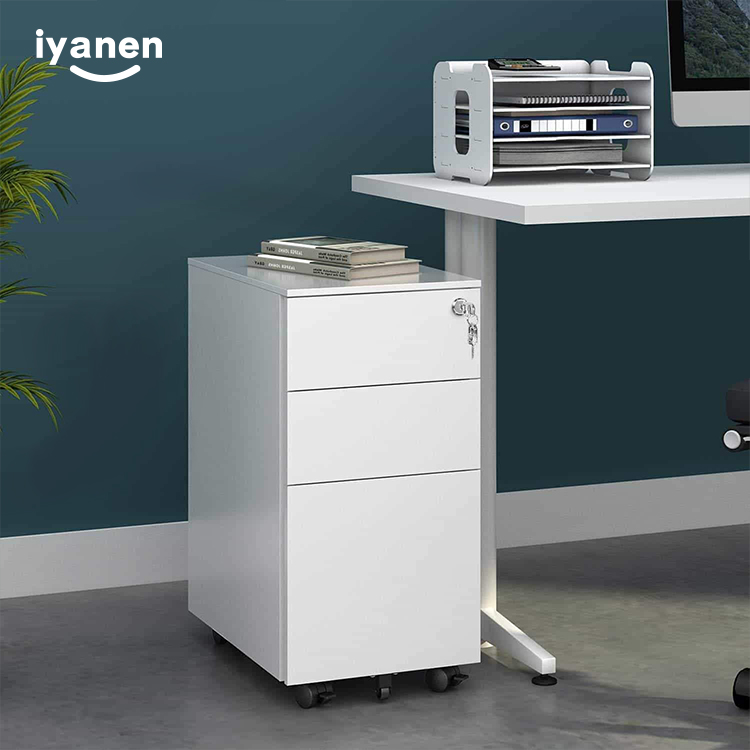 IYANEN под столом, 3 ящика, маленькая папка для файлов формата А4, подставка для хранения, передвижной офисный стальной шкаф для файлов с роликом