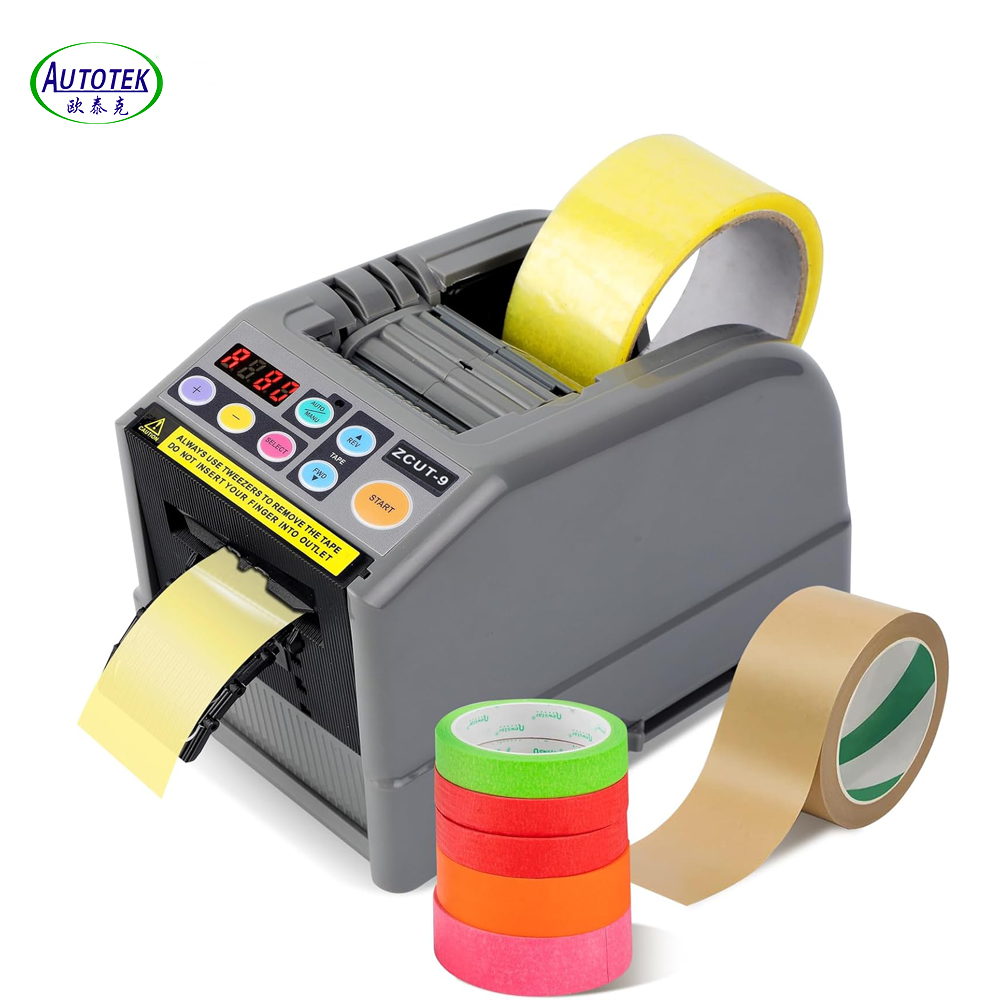 Accept custom logo cut max wide 60mm automatic adessive tape ribbon cutting dispenser machine