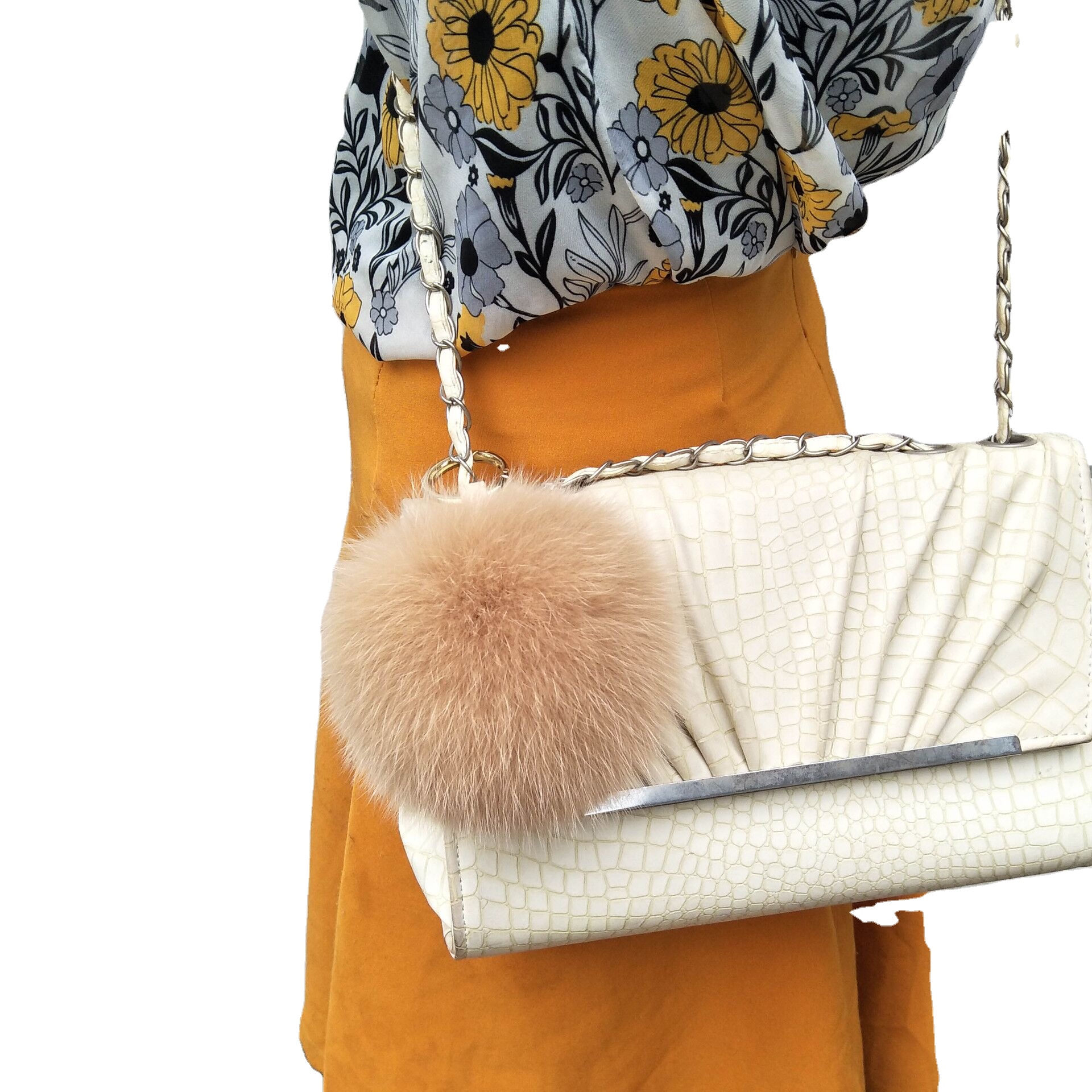 Cute fashion fox fur pom pom accessories detachable fur decoration