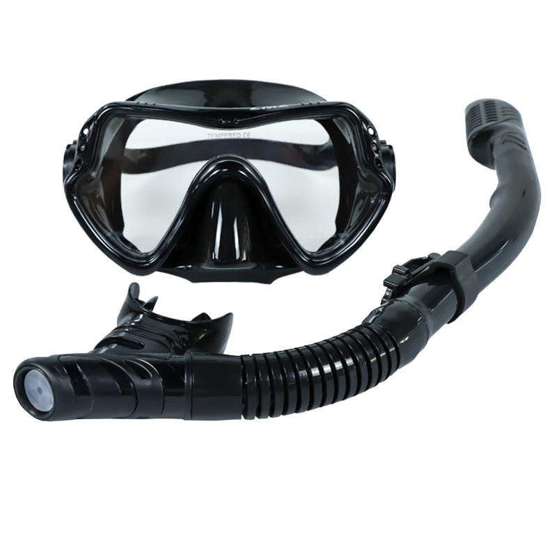 Diving equipment anti-fog silicone one-window strap mask diving mask with snorkel for adult