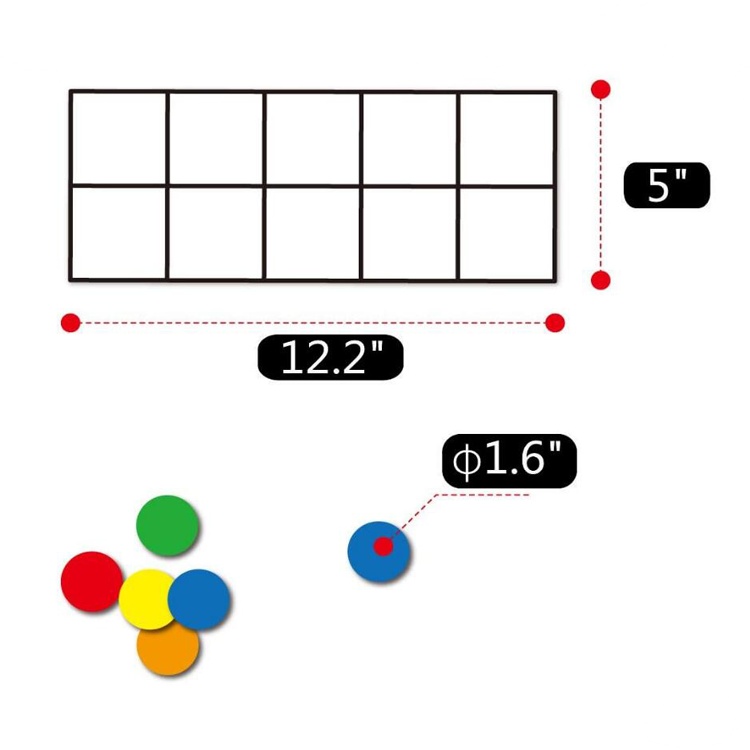 child math toy 5 frames and 55 colorful discs board magnetic ten frame set
