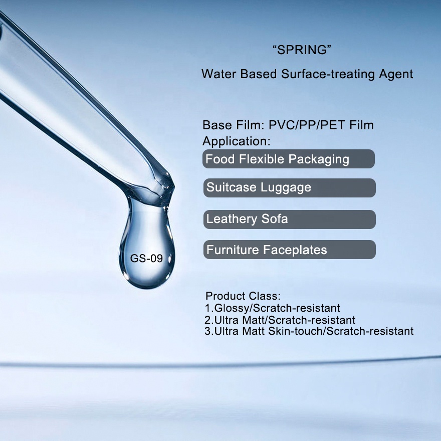 PVC PP PET Film Water Based Surface Treating Agent for Sofa Leather Food Flexible Package