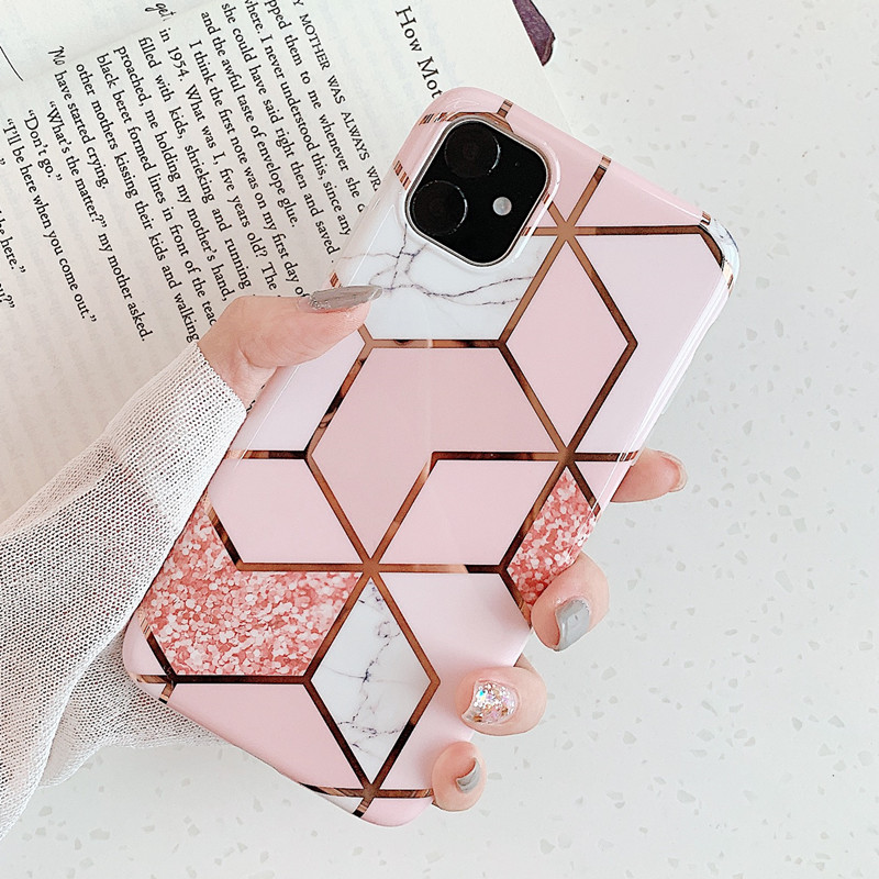 Бесплатный образец роскошный гальванический чехол для телефона Apple iPhone 11 Pro Max чехол мраморный Блестящий глянцевый чехол для iPhone 11 покрытие