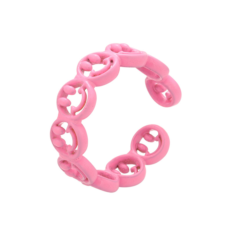 Hobbyworker Colorful Opening Adjustable Smiley Face Rings for Women and Girls Jewelry