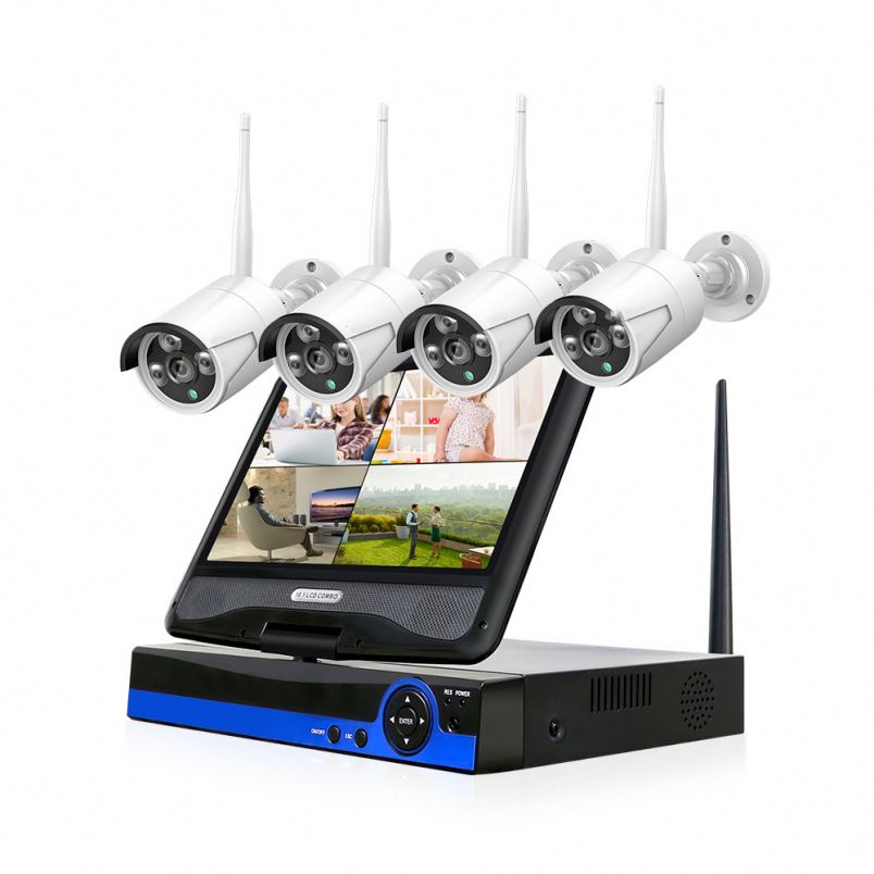 4CH 720P 10,1 дюймов HD ЖК-экран Mornitor Беспроводной NVR комплект системы безопасности Wifi Ip комплект