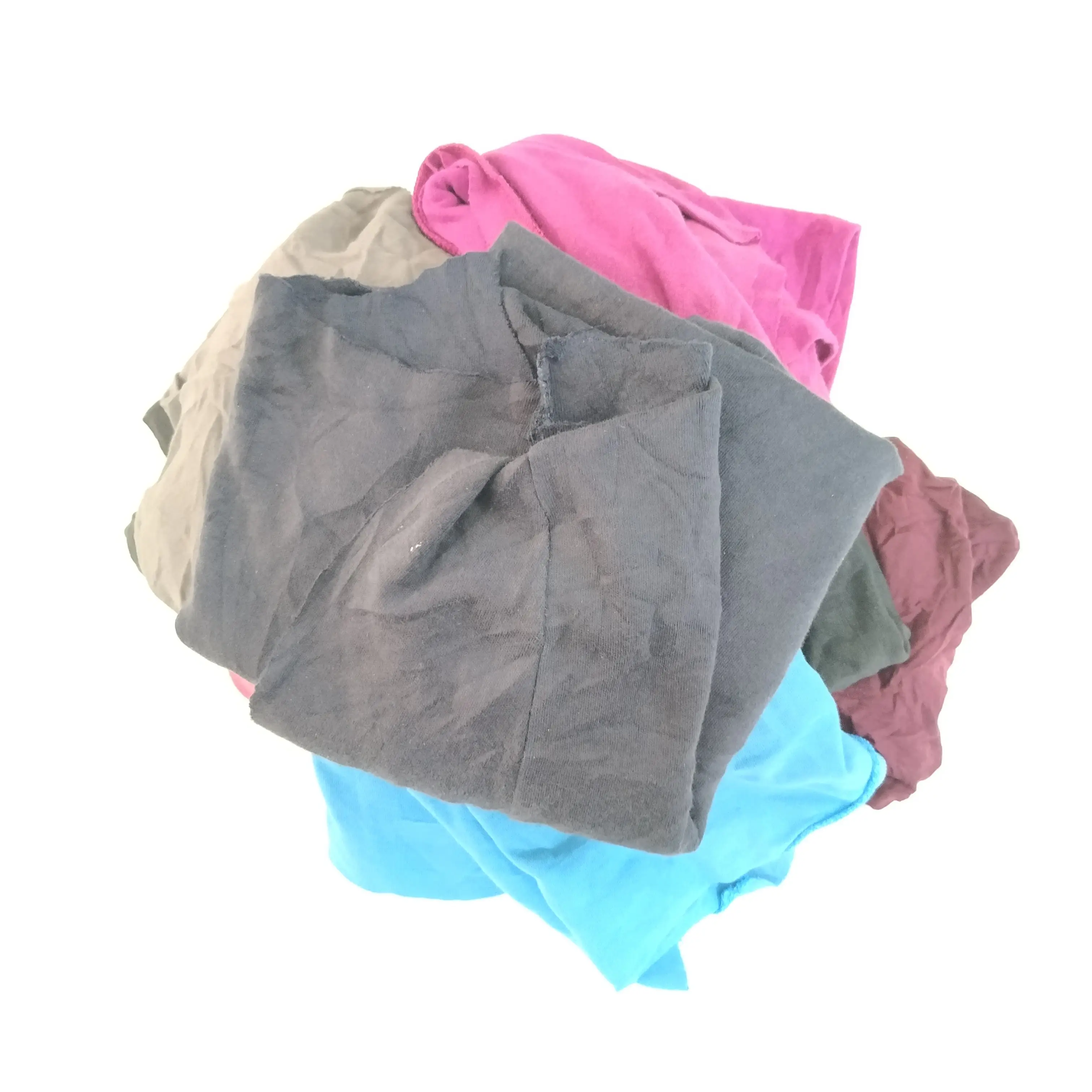 Assorted Color Terry Clothing Rags Industrial Textile Waste Cotton Wiping Cloth T Shirt Rags