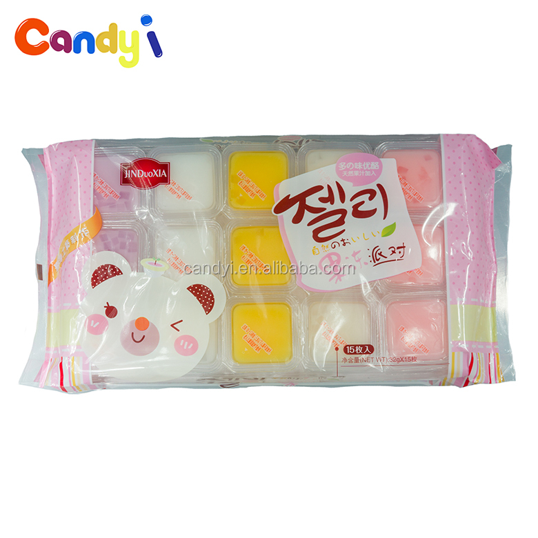 China supplier sweet multi color mixed pudding fruit jelly