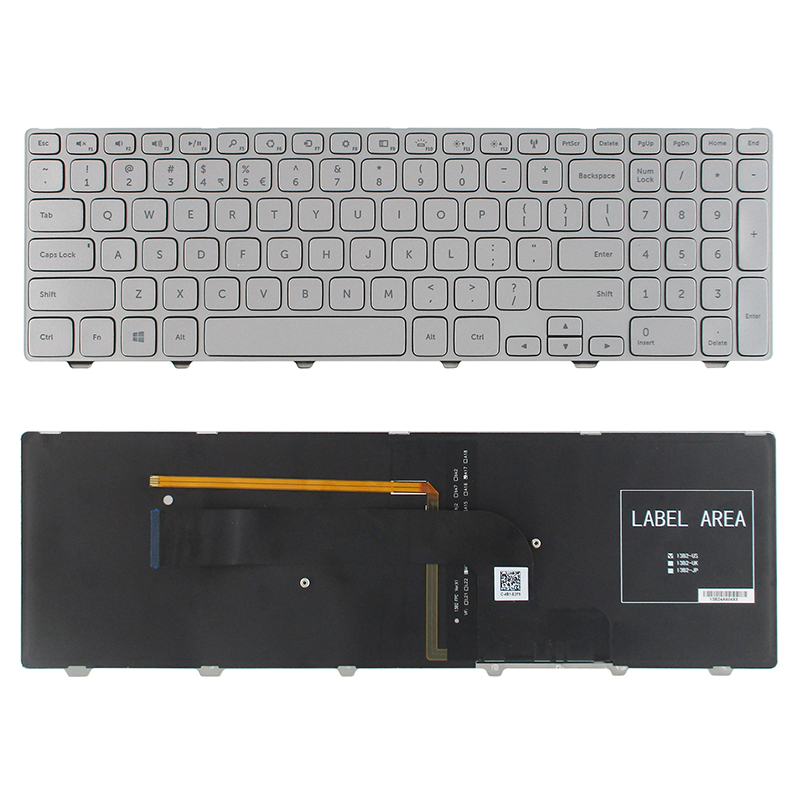 Factory Wholesale Silver Notebook Keyboard for Dell Inspiron 15-7000 15 7537 P36F with Backlight