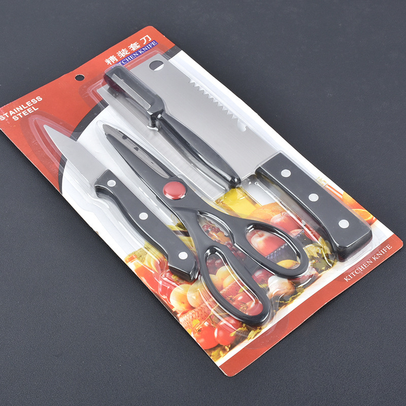 Cheap Kitchen Knife 5-Piece Set Steak and Vegetable Knife Razor Sharp Tip Straight Edge Handmade Damascus Steel Chef Knife