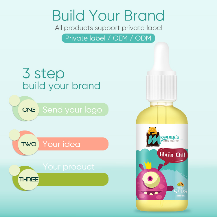 MOMMY'S LITTLE MONSTER private label увлажняющее органическое масло для роста волос с биотином для детей