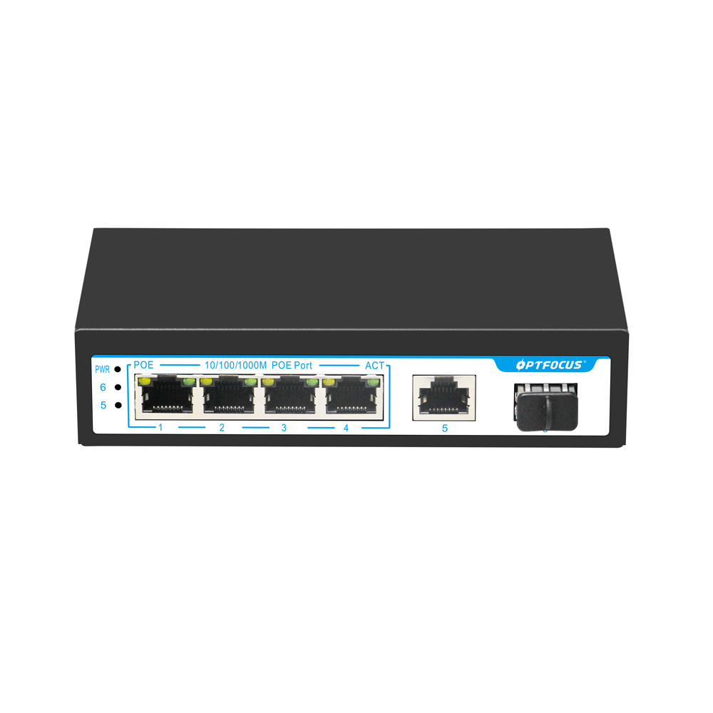 Сетевое Оборудование безопасности с волоконным SFP-переключателем PoE с 4 портами poe cctv poe коммутатор