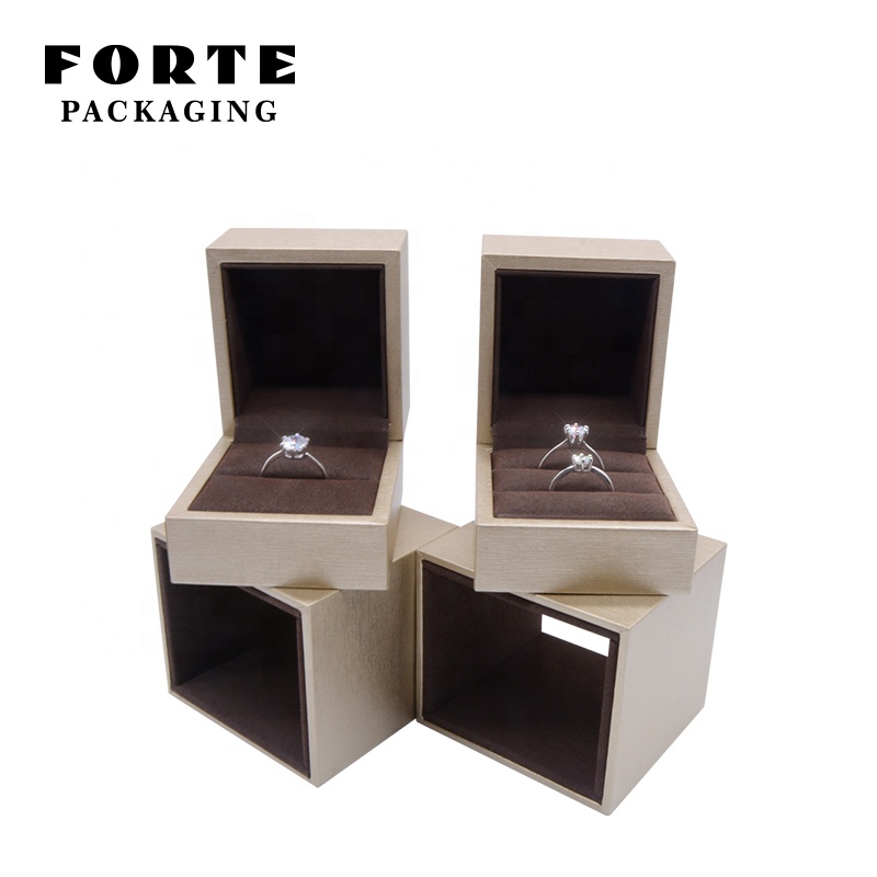 FORTE cajas para joyas gold креативная эко-бумага с логотипом на заказ ящик jwellery коробка для ювелирных изделий ожерелья упаковочная коробка с двойным кольцом