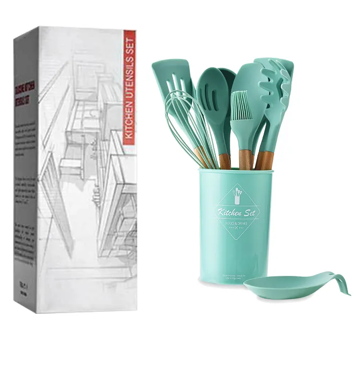 Wholesale High Resistant Easy Clean Cookware Turner Silicone Kitchen Utensil Set