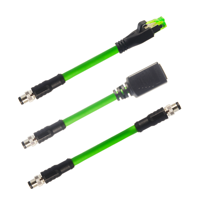 Промышленный разъем CCD, код D-Code X-code M12 Xcode 4-контактный разъем к RJ45, с патч-кабелем Ethernet Cat5e для передачи данных
