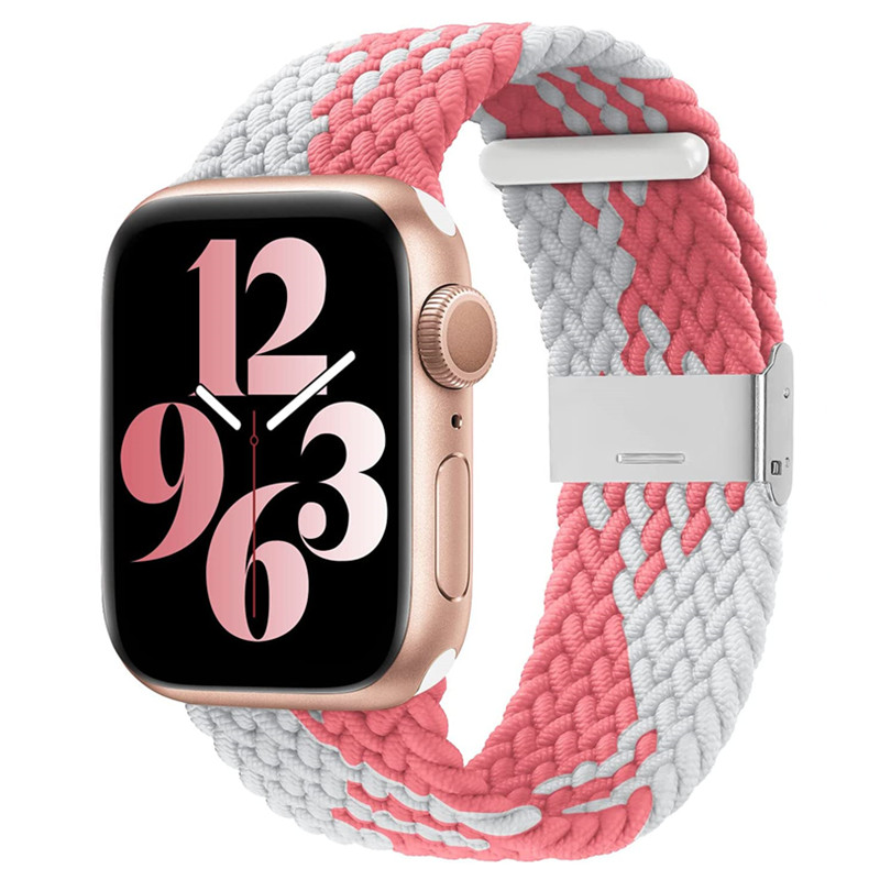 Эластичный спортивный браслет с плетеной петлей и пряжками для iWatch Series 6/SE/5/4/3/2/1