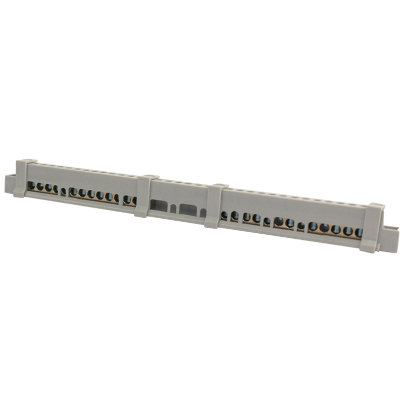 CE Plastic Cover Earth Bus Bar Customized Brass 12494 Terminal Block With Screw for 24 Connections for Europe