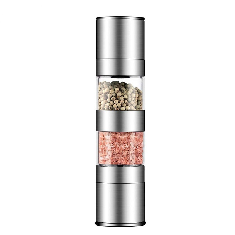 Hot Selling Electric Salt and Pepper Grinder Set Salt Pepper Mill Gadget 2021 Transparent Stainless Steel Grinder