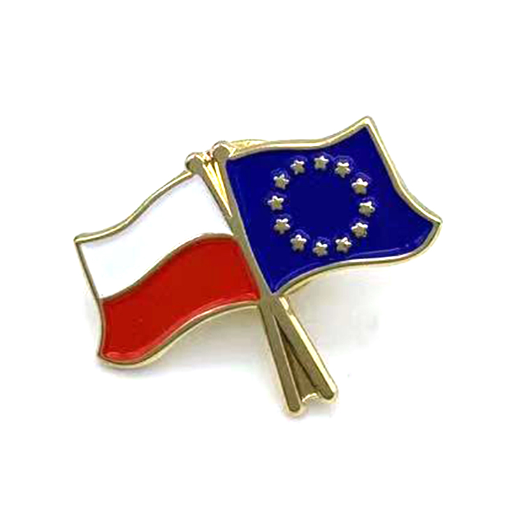 Factory Custom Die Casting lapel pins Copper Flag Shape Iron Badge