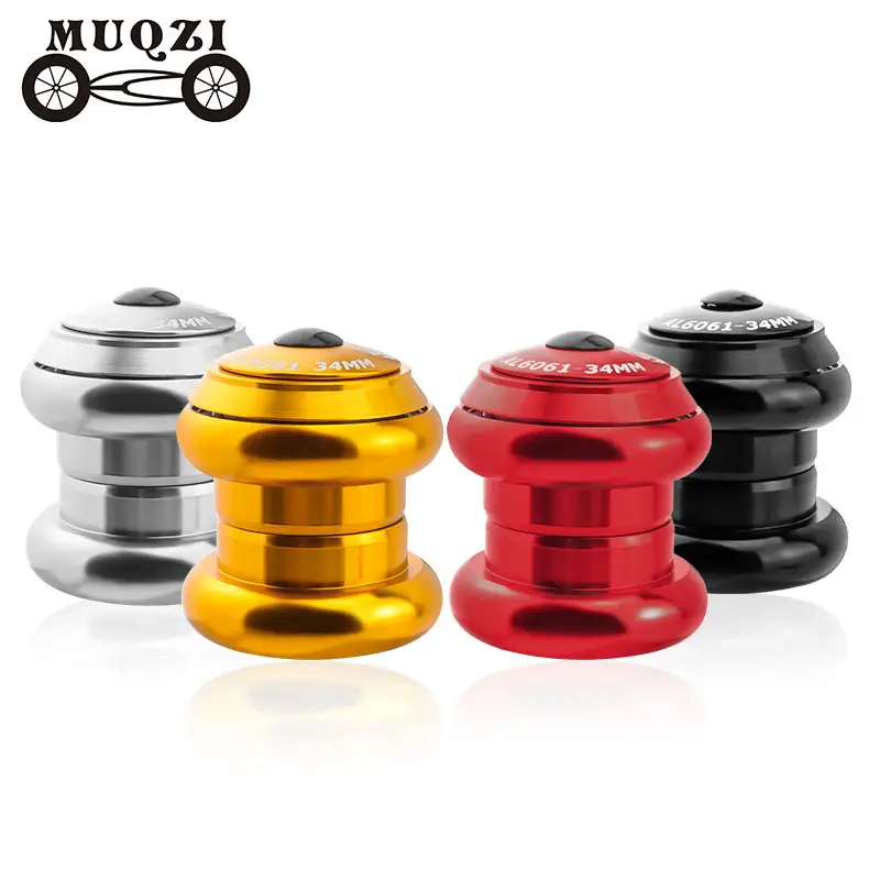 MUQZI MTB Road Bike Headset 34MM Bearing Headset 28.6 Bicycle Straight Tube Front Fork Internal 1-1/8" Threadless CNC Headset