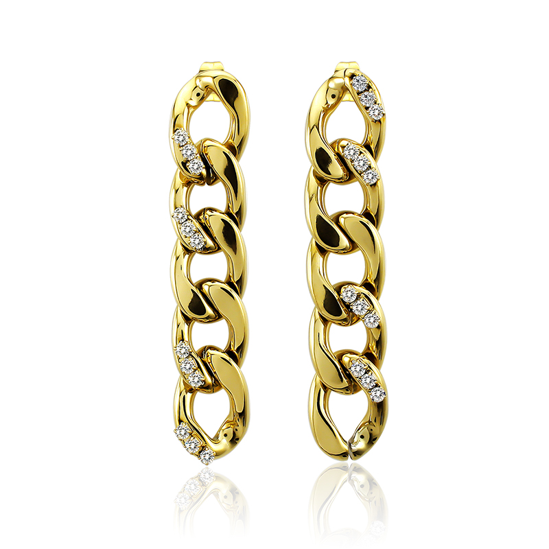 custom Geometric Cool Earrings for Women Party Jewelry with shiny setting stone Personality Long Chain Statement Earrings