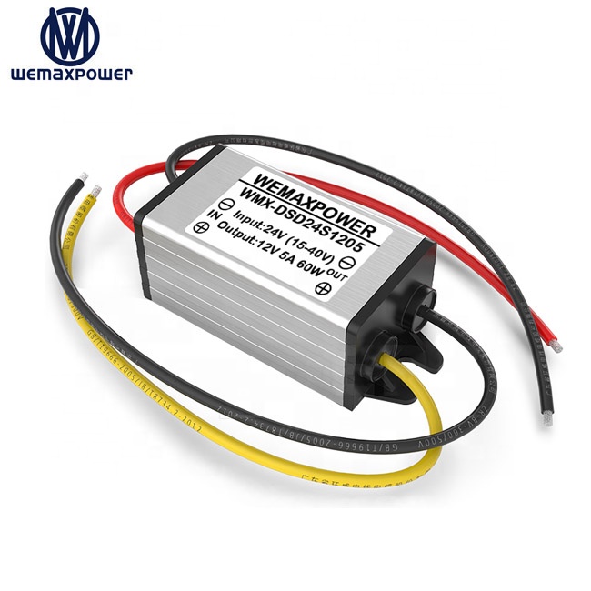 WEAMXPOWER автомобильный понижающий преобразователь напряжения 5А dc понижающий преобразователь 24vdc до 12vdc