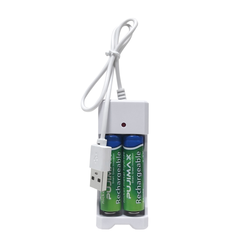 Высококачественное светодиодное зарядное устройство PUJIMAX с 2 слотами USB AA/AAA для аккумуляторных батарей 1,2 в aa aaa NiMh NiCd