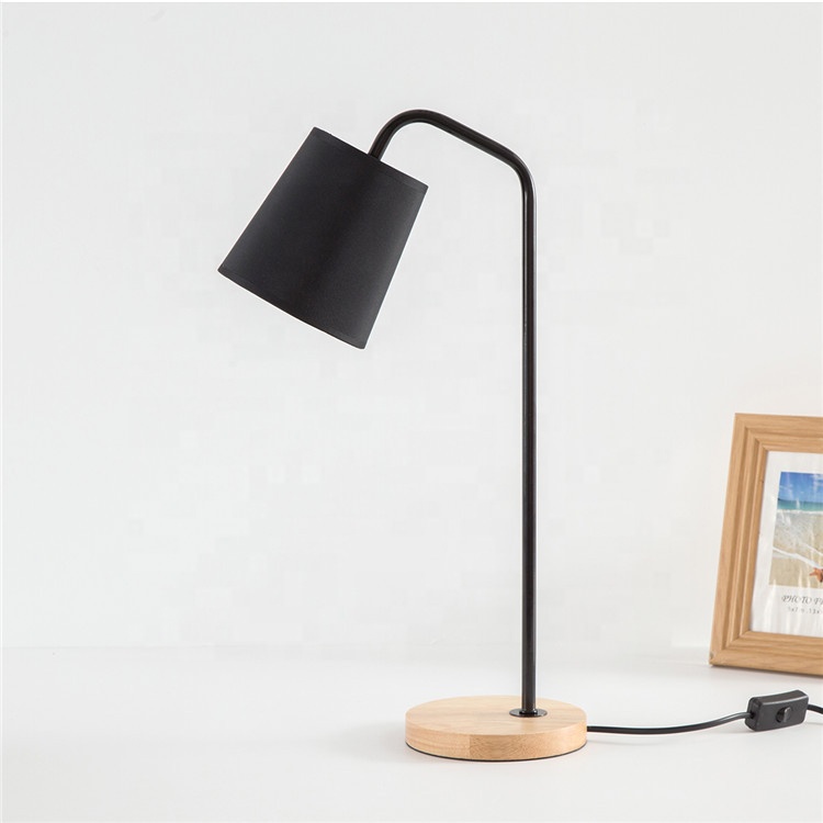 Nordic Morden Cloth Tabel Lamp Desk Reading Lamp With Linen Shade For Bedroom Living Room