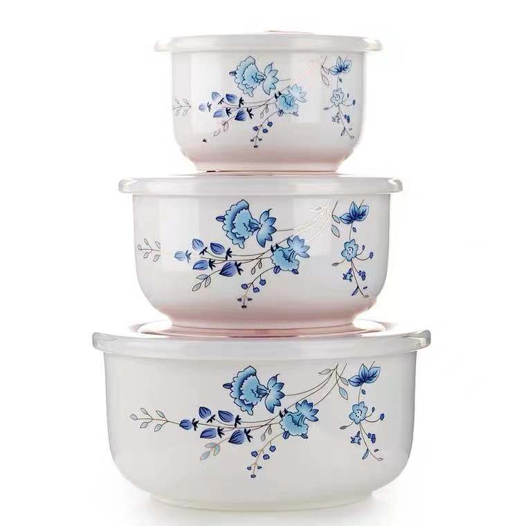 Food Storage Containers Microwave Safe Ceramics Bowl set Ceramic Storage Bowls with Lid