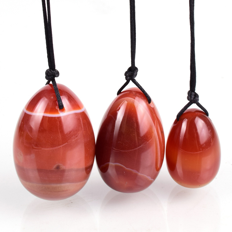 Wholesale Certified red agate Balls Vagina Drilled Stone Crafted Crystal Yoni Massage Eggs Set Chakra for Women Incontinence