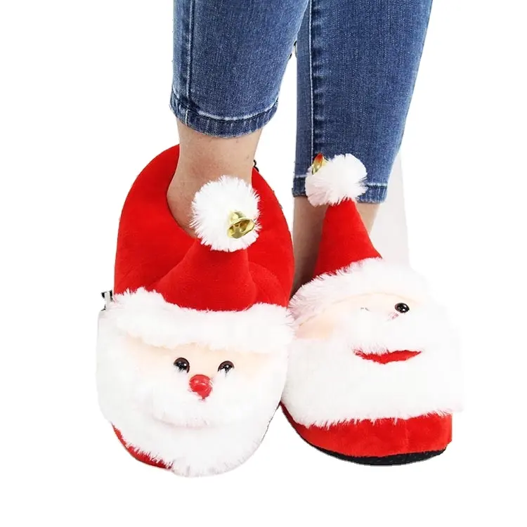 Fancy Winter Casual Cheap Indoor Slipper Comfy Warm Christmas Santa Claus Slippers For Kids