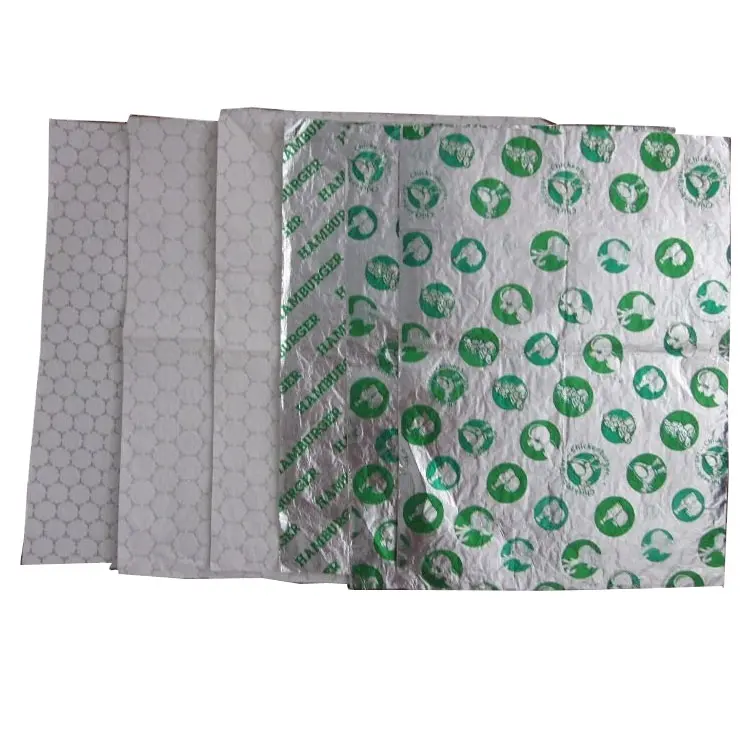 logo printing aluminium foil laminated paper Honeycomb Insulated Wrap For burger sandwich wrapping paper