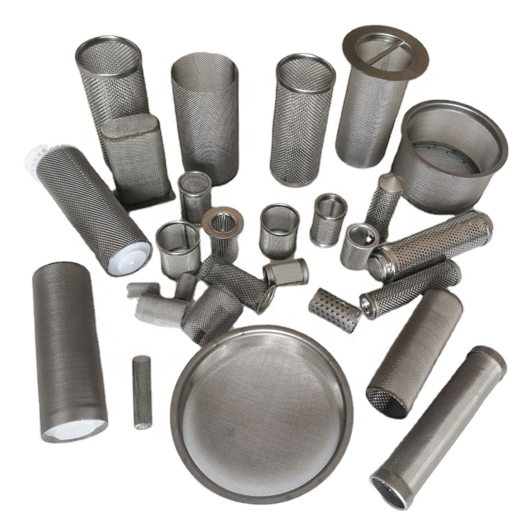 304 316 stainless steel wire mesh metallic filters Cylinder Perforated filter tube