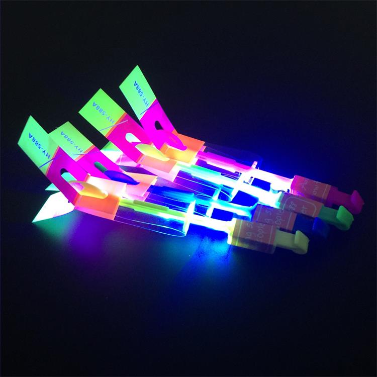 Wholesale Kids Toys Led Light Copter Elastic Slingshot Power Led Flying Arrow Toys
