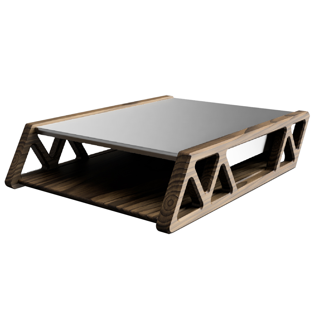 Office Interior Decoration Men Wood Products Supplier Wholesale Walnut Wood Crafts File Trays