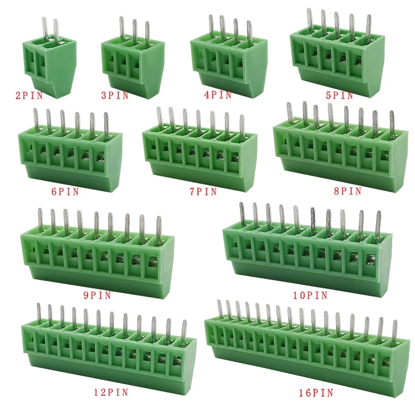 Автомобильная Клеммная колодка KF128 2,54 мм, PCB винтовая Клеммная колодка, коннектор KF128 2P 3P 4P 5P 6 P 7P 8P 9P 10P 12P 16 Pin для кабельной клеммной колодки 26-18AWG