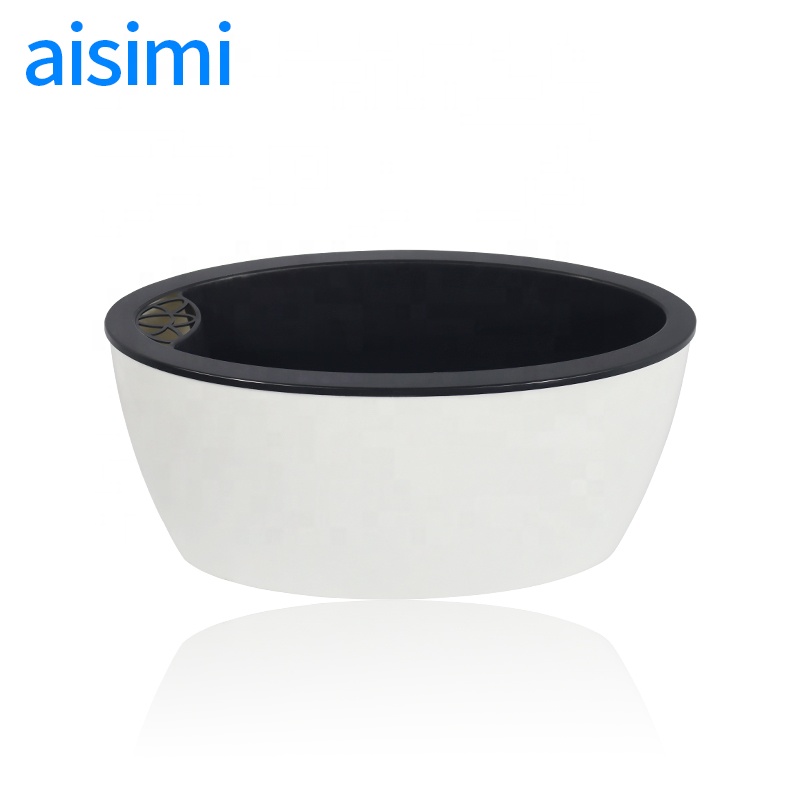 Aisimi Factory пластиковый дешевый маленький сад овальной формы белый и черный пластиковый цветочный горшок или керамический горшок самополивающийся горшок