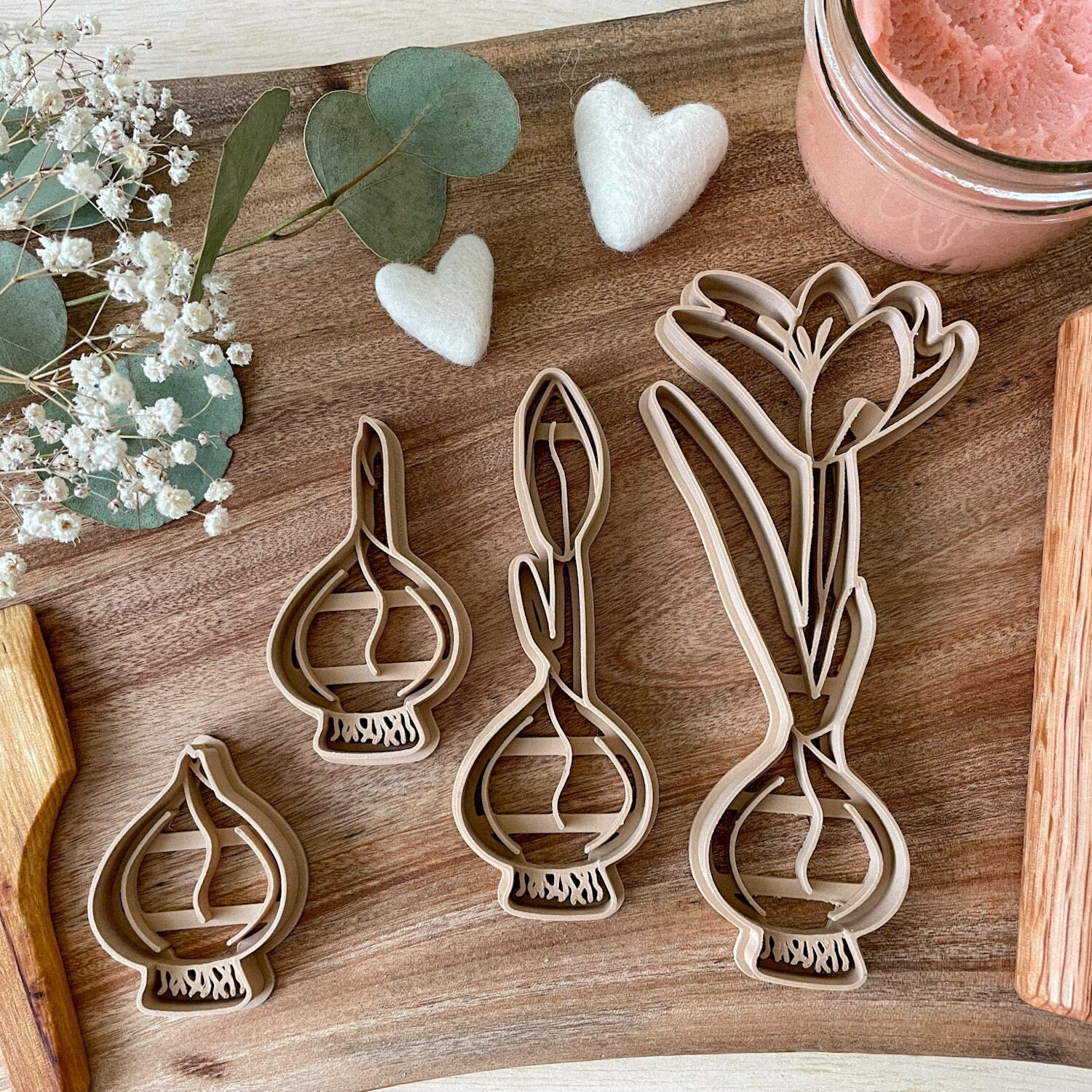 PLA plastic Mini Eco Cutter Set Family Life Cycle Bio Dough Cutter set of 4