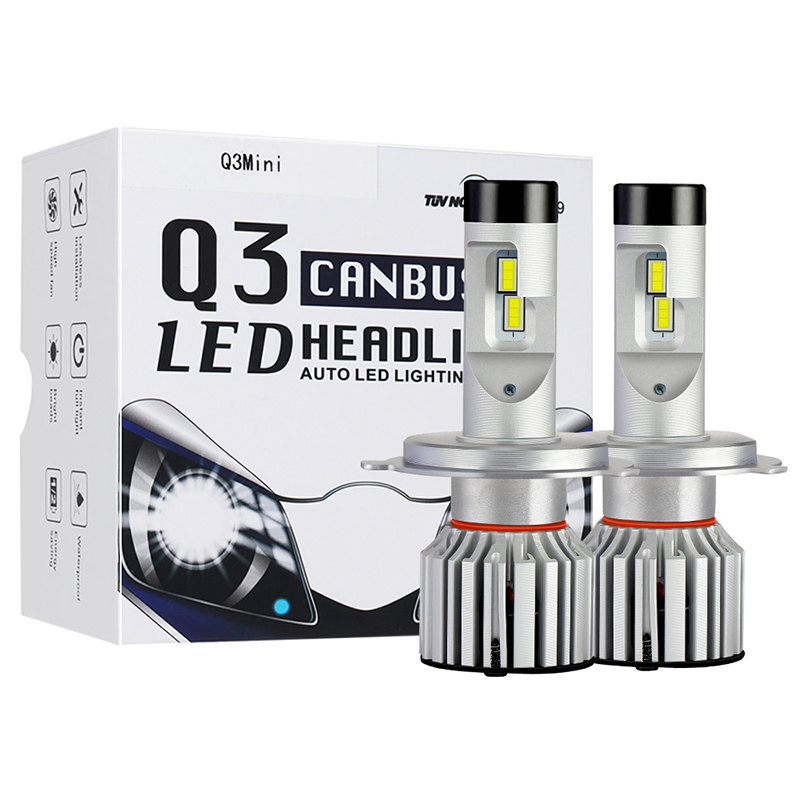 JG Mini Q3 9012 лм светодиодные лампы H4 для автомобиля H7 LED CAN шина декодер лампы фар Противотуманные фары автомобильные фары
