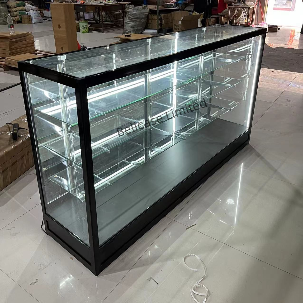 70 inch Heavy Capacity Grocery Shop Glass Cabinet with Led Light Extra Vision Showcase Retail Store Furniture Display Cabinet
