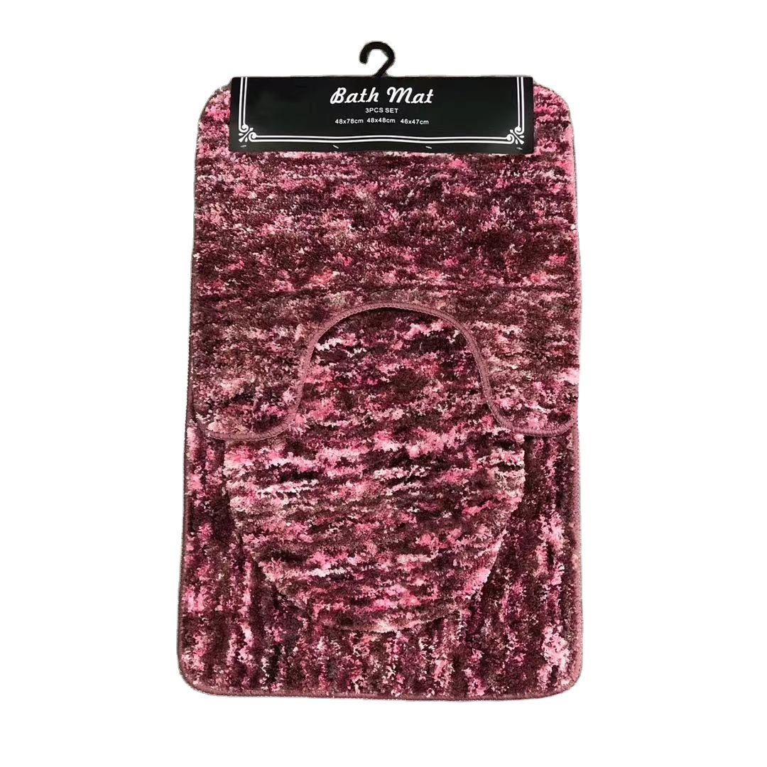 Good Water Absorb Bathroom Rug with Non Slip Backing Super Soft 3 PC Set Microfiber Bath Mat Bathroom Mats 3 Piece Rugs Set