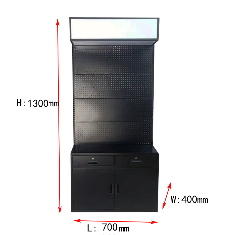 Single Sided Supermarket Shelves Hardware Tools Display Shelves Rack Metal Pegboard Display Stand no Layers